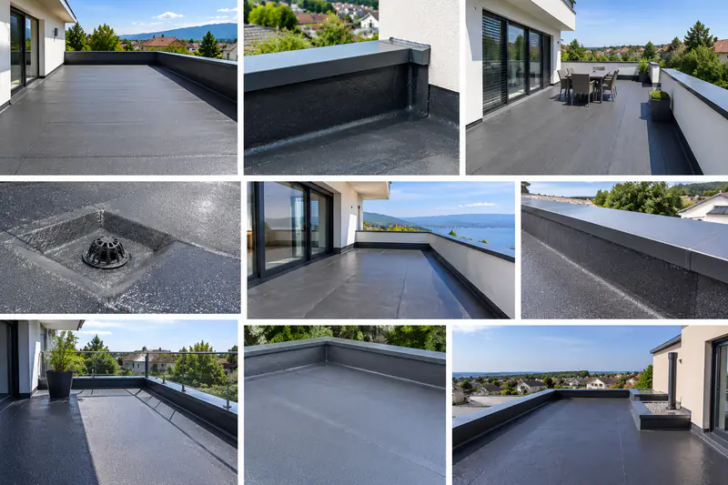 Beispiele moderner Dachterrassen mit Bitumenabdichtung